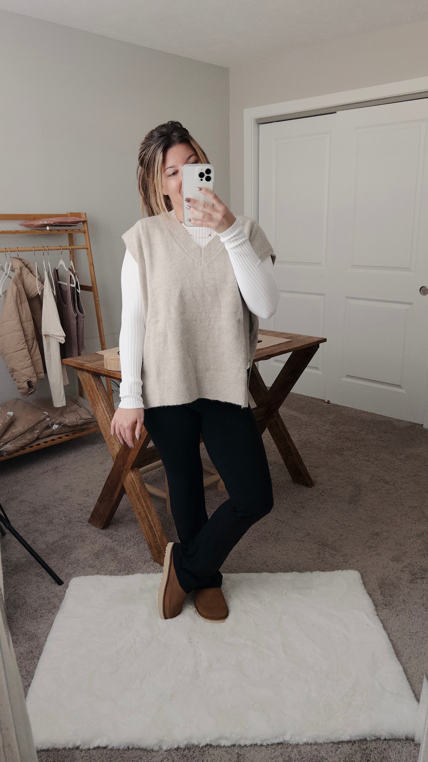 Oversized Knit Vest - Oatmeal