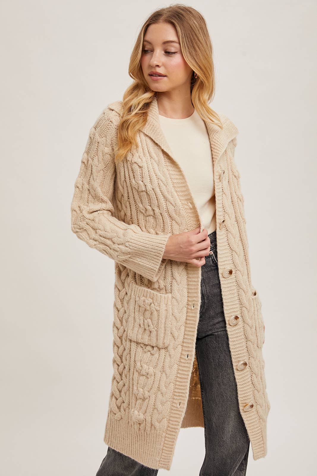 Cable Knit Cardigan (2 colors)