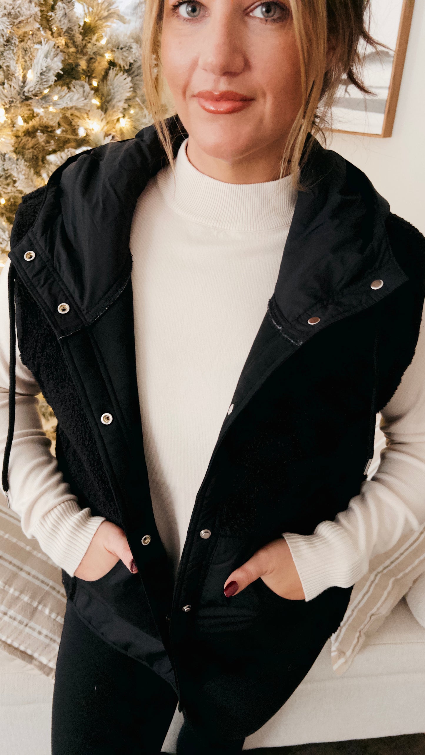 Essential Faux Suede/Sherpa Vest