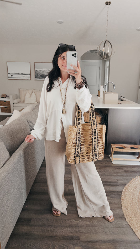 Coconut Cream Button-Up