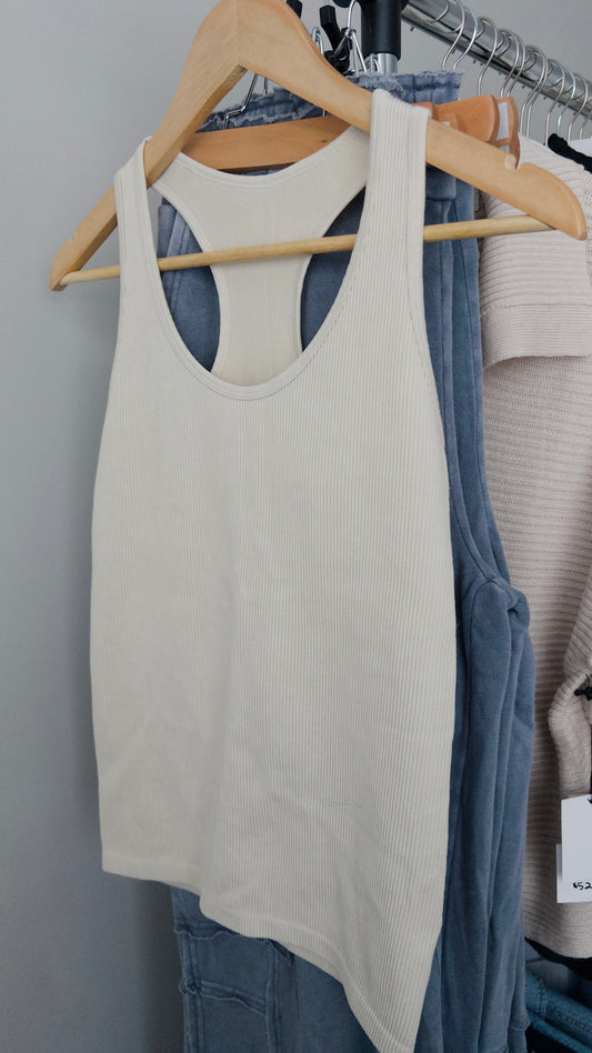 Mono B Ribbed Tank - Size Medium
