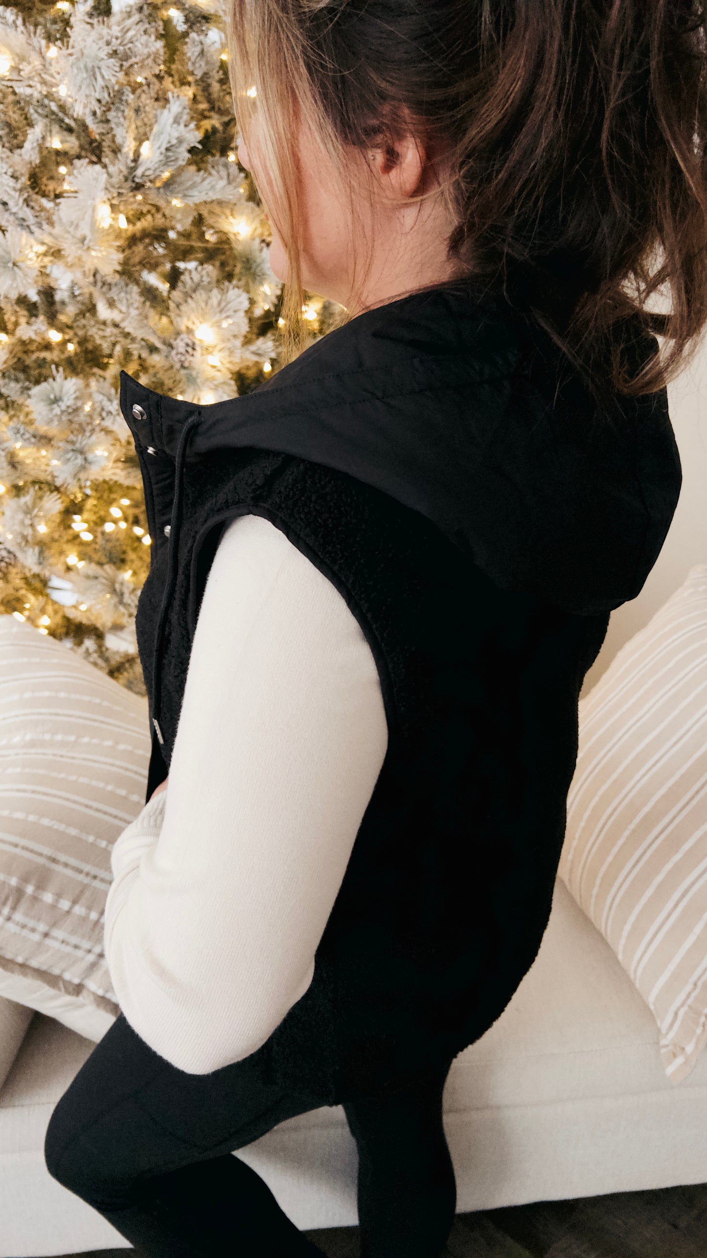 Essential Faux Suede/Sherpa Vest