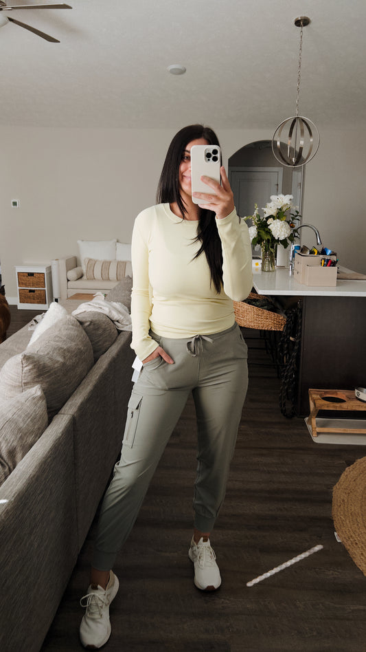 Essential Ribbed Long Sleeve - Lemonade