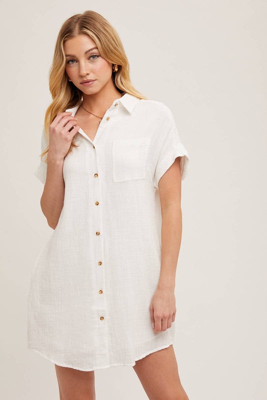Classic Button T-Shirt Dress