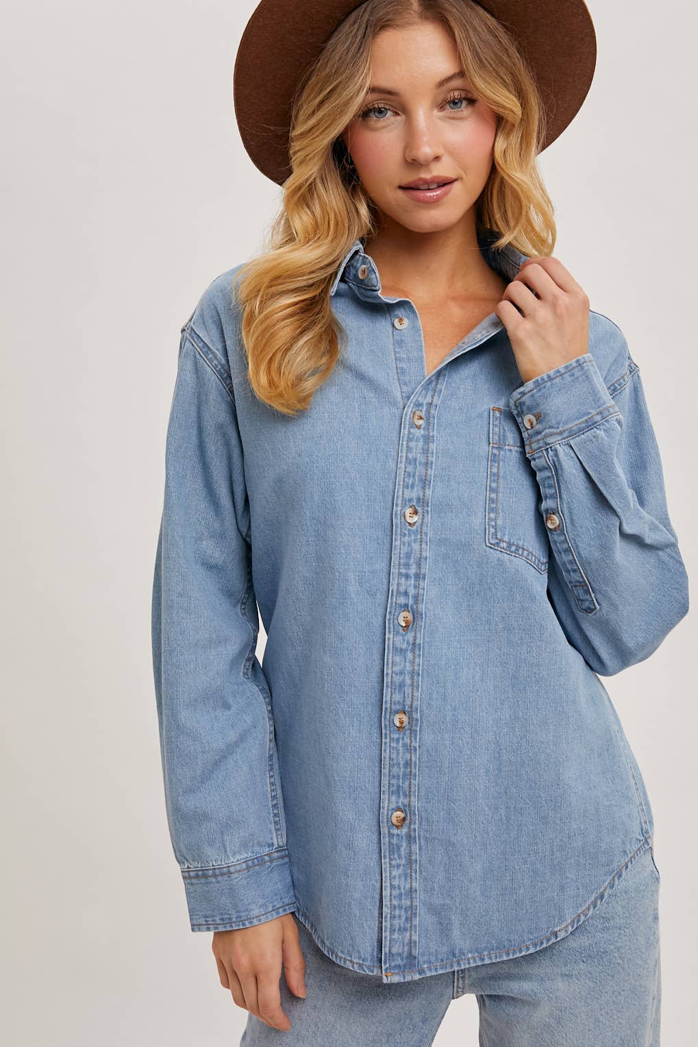 Lightweight Denim Button-Down