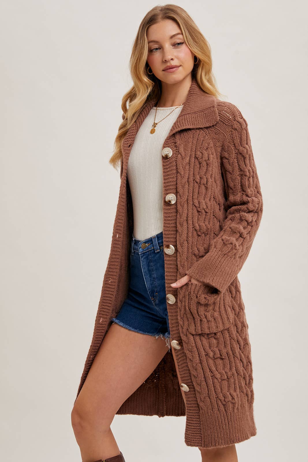 Cable Knit Cardigan (2 colors)