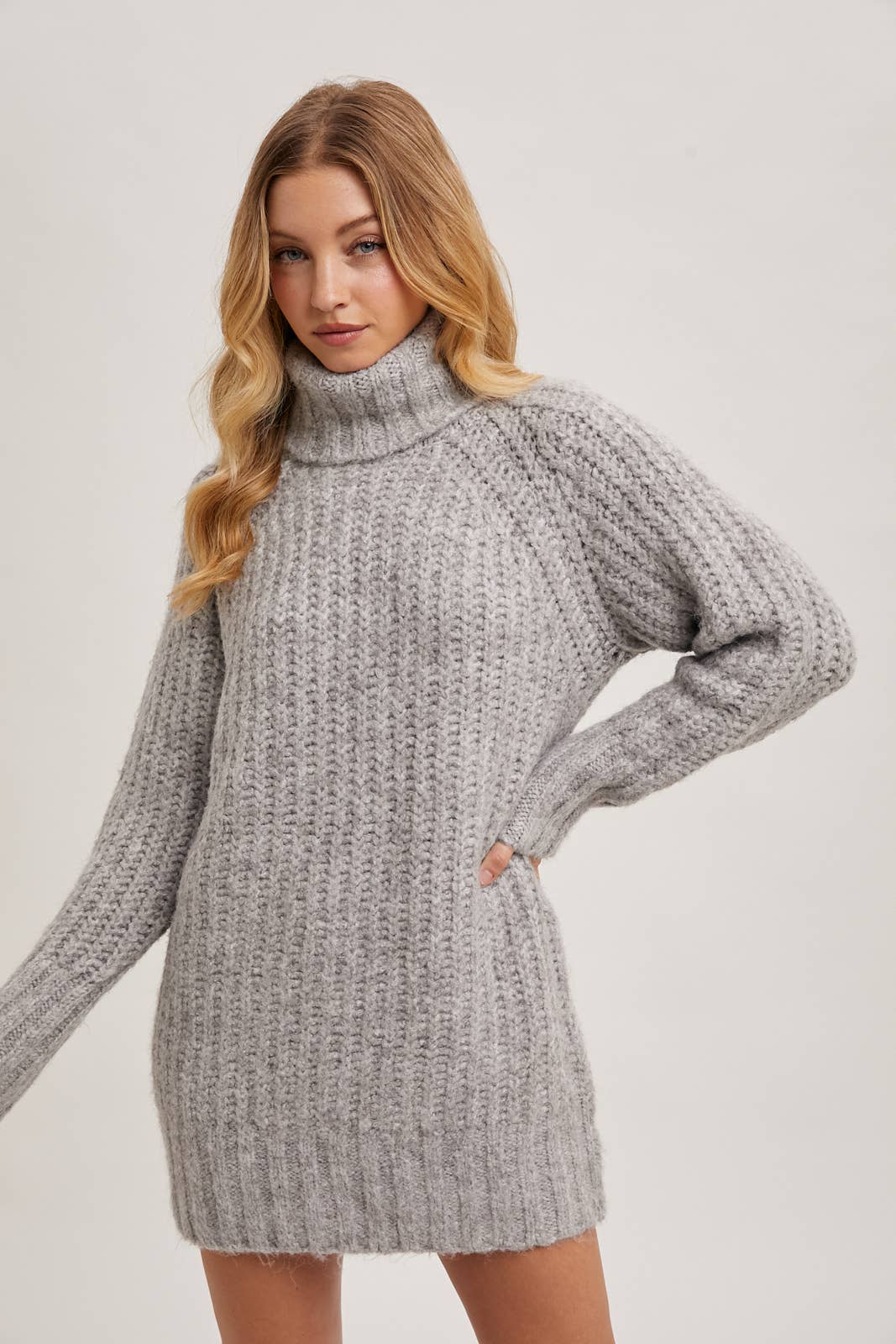 Chunky Turtleneck Tunic Sweater (2 colors)