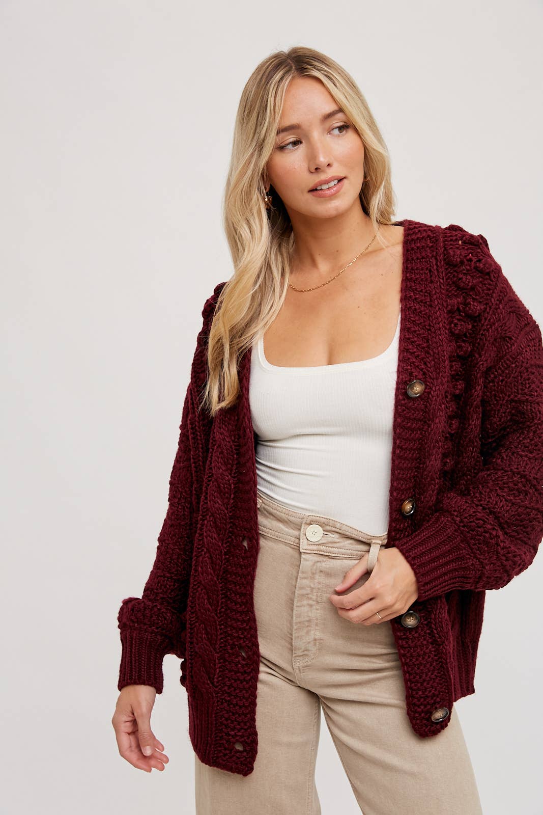 Cable Knit Sweater Cardigan