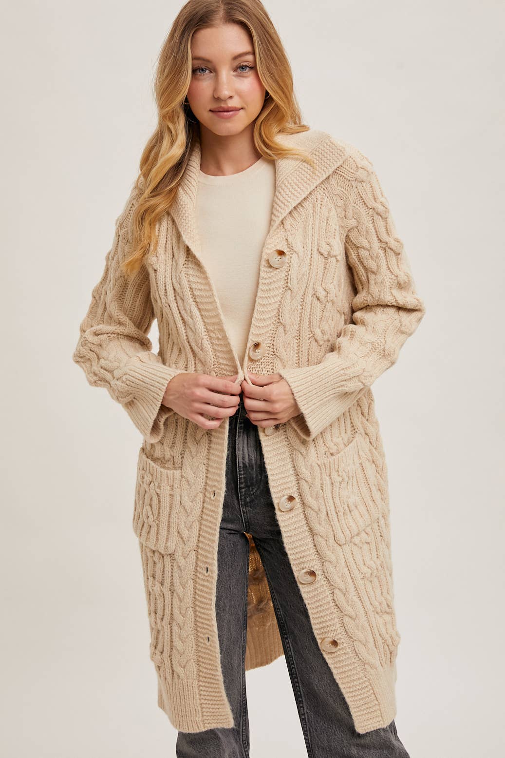 Cable Knit Cardigan (2 colors)