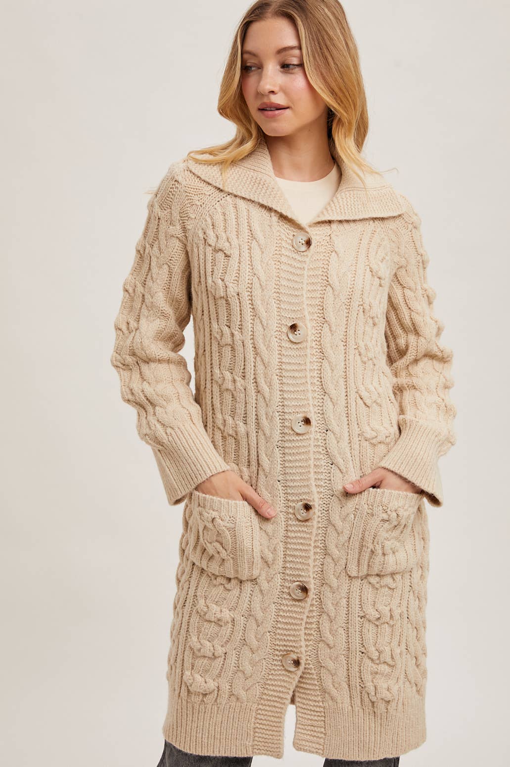 Cable Knit Cardigan (2 colors)