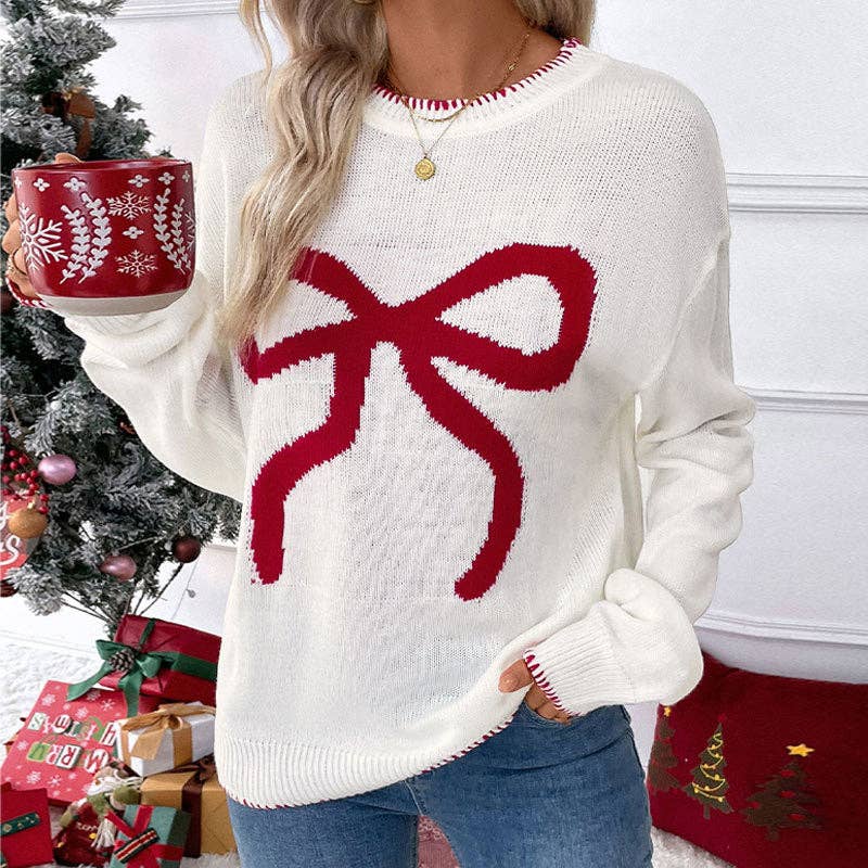 Holiday Bow Lightweight Sweater