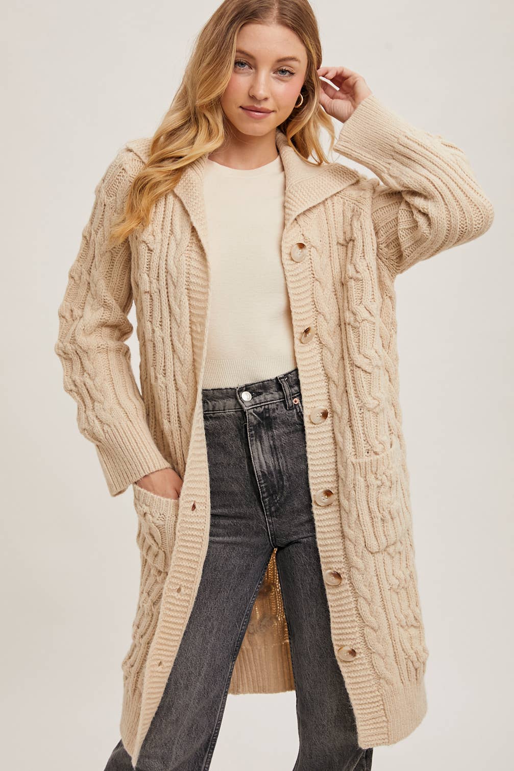 Cable Knit Cardigan (2 colors)