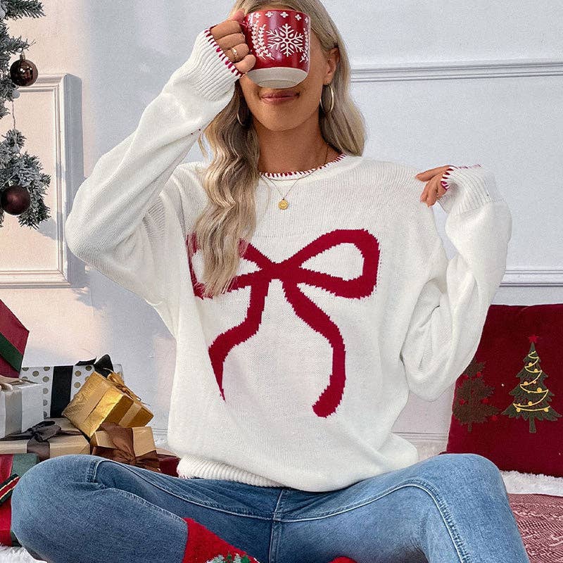 Holiday Bow Lightweight Sweater