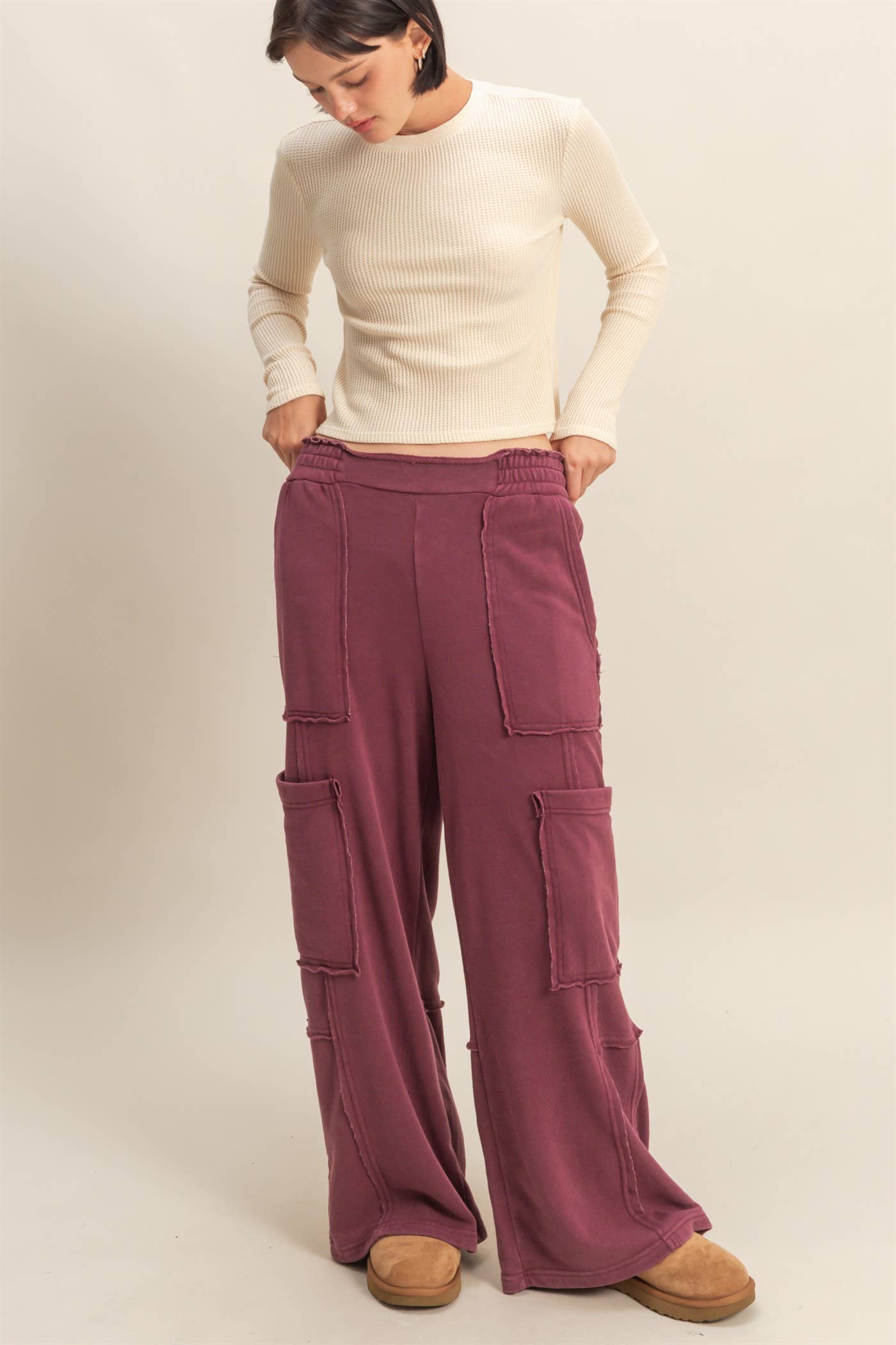 Mineral Washed Oversized Cargo Sweatpants