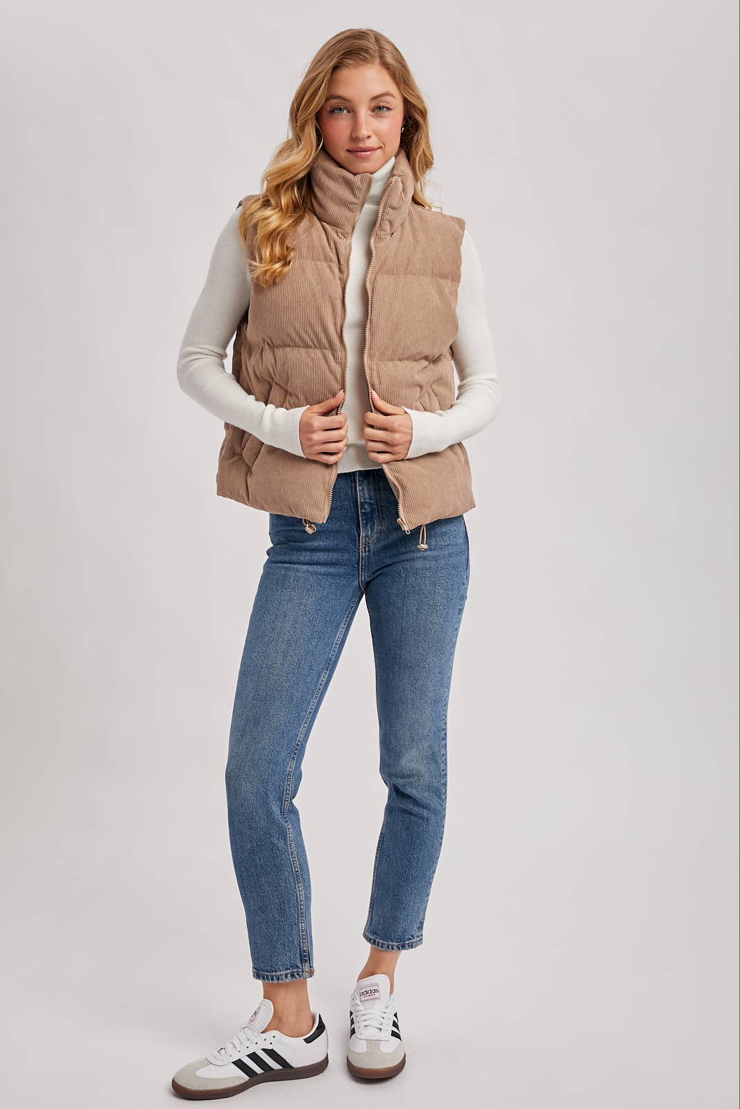 Corduroy Puffer Vest (Mocha)