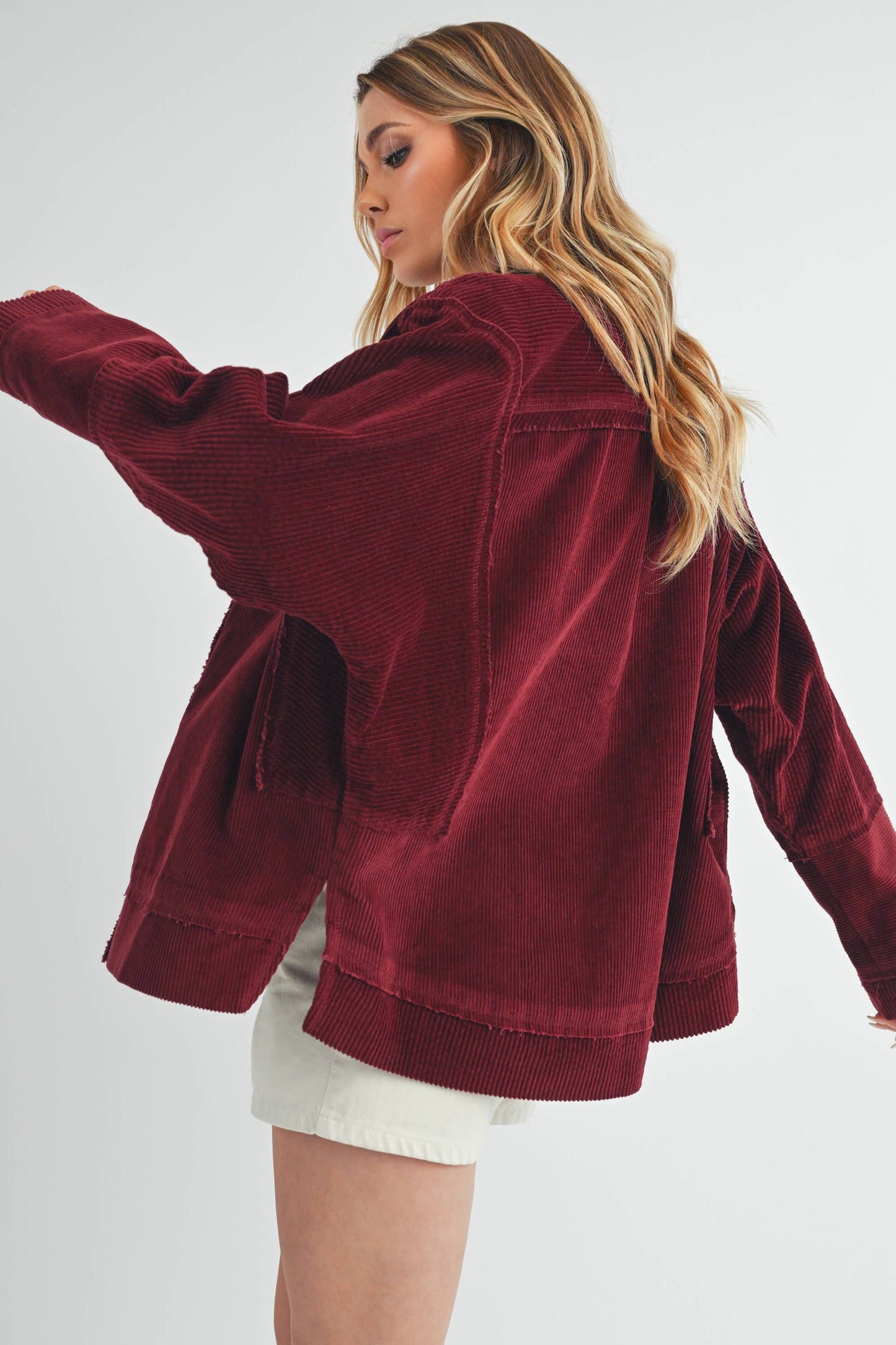 Red Velvet Corduroy Jacket