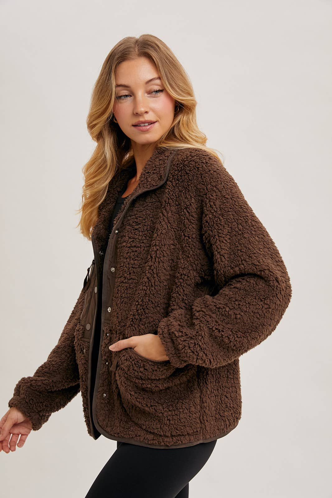 Teddy Button-Up Jacket (Cocoa)