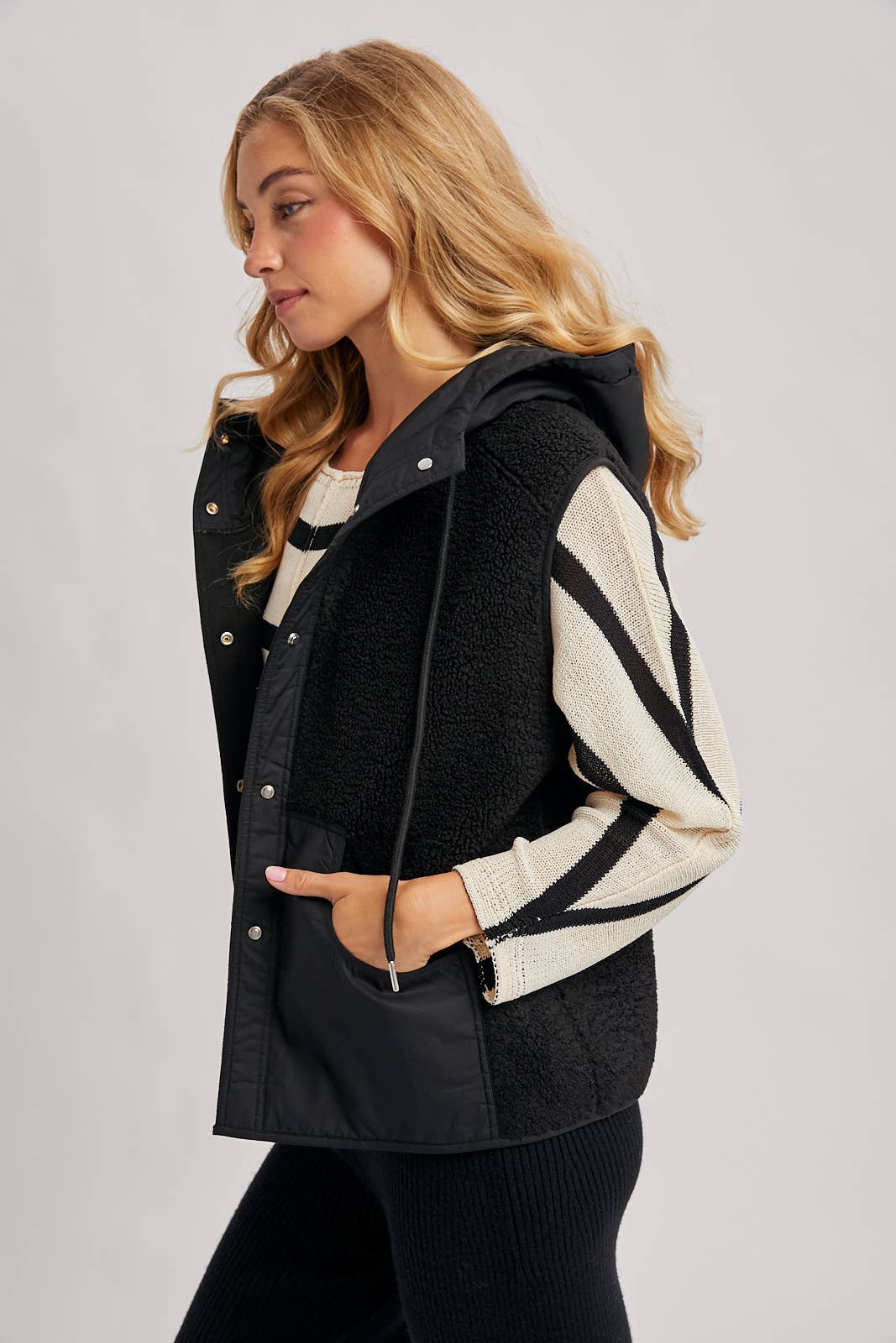 Essential Faux Suede/Sherpa Vest