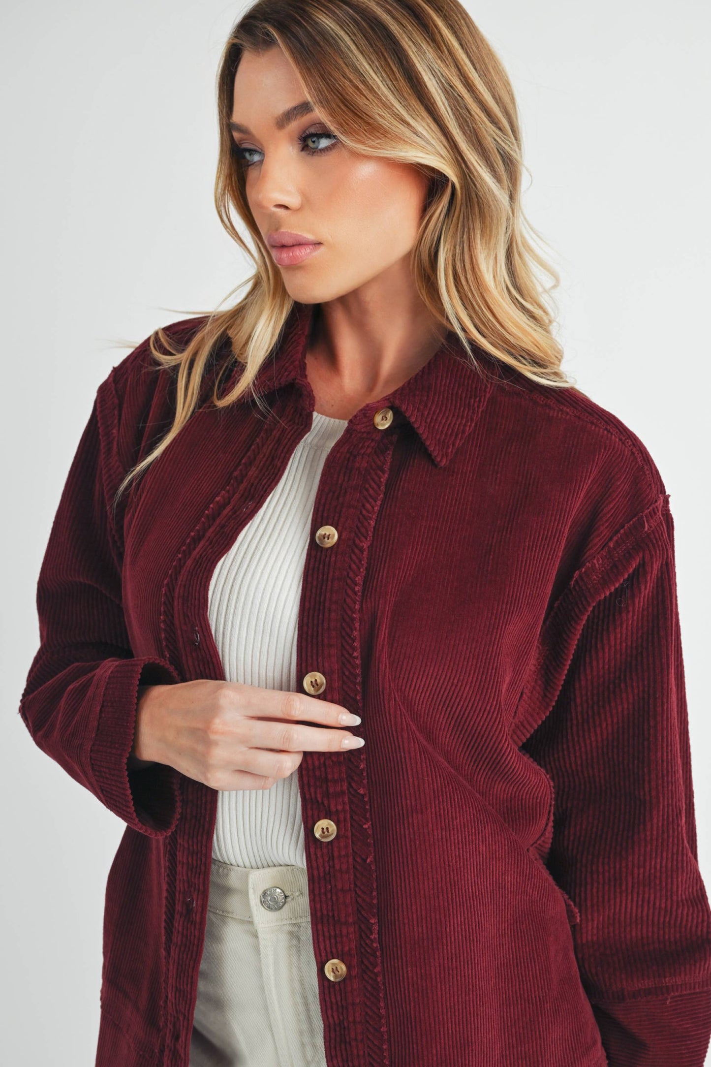 Red Velvet Corduroy Jacket