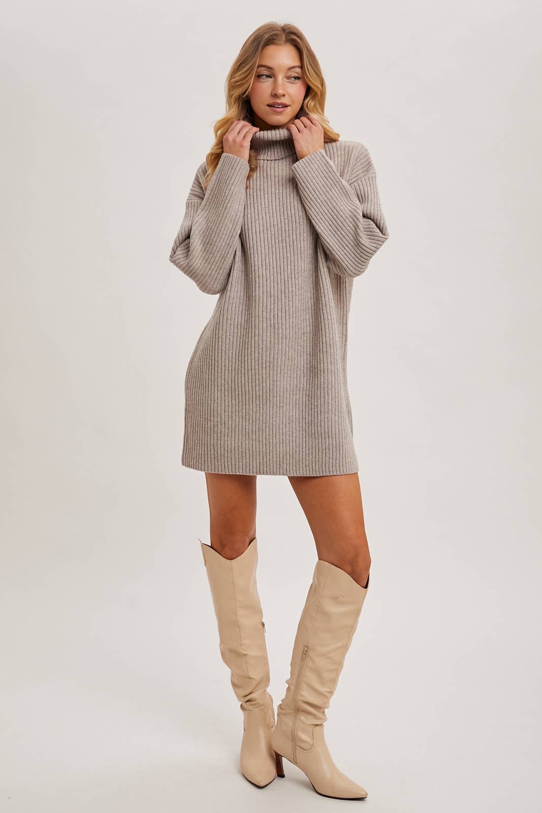 Turtle Neck Sweater Dress