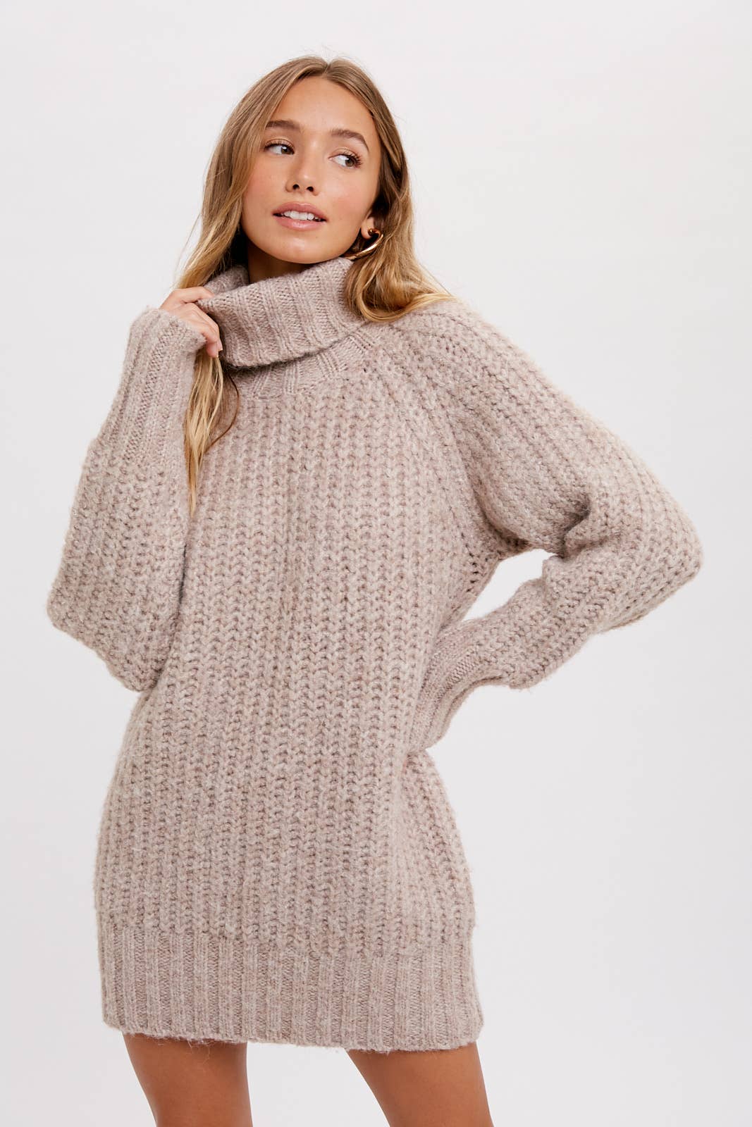 Chunky Turtleneck Tunic Sweater (2 colors)